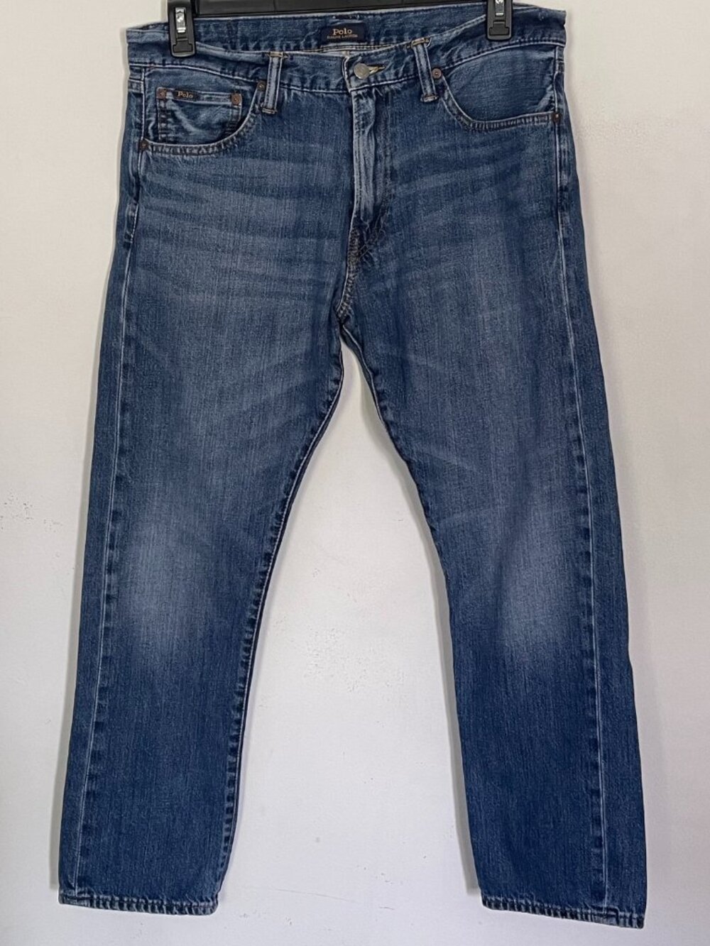Polo Ralph Lauren Varick Slim Straight Jeans Mens 34x30 Blue Stretch Denim T12 G